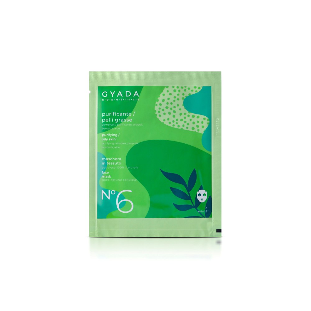 Maschera in tessuto PURIFICANTE / PELLI GRASSE N. 6 – Gyada Cosmetics